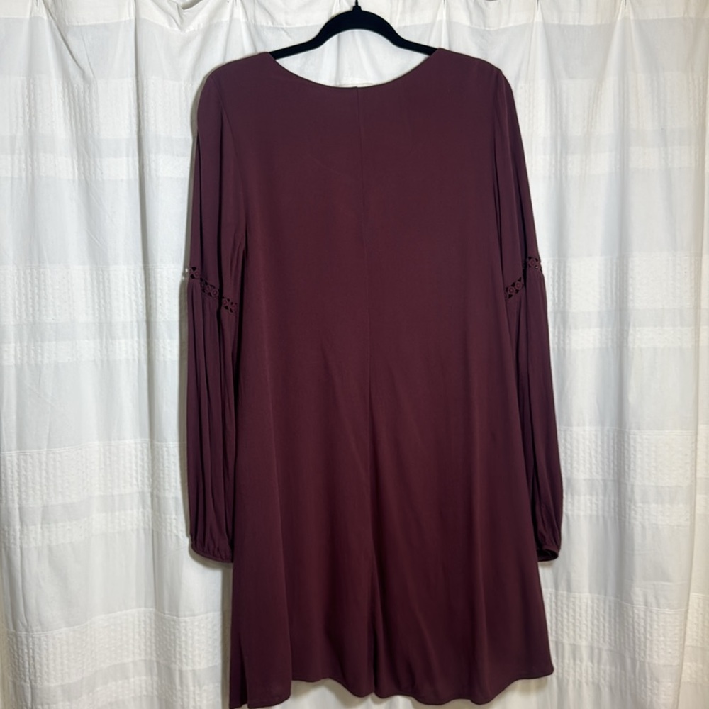 Altar’d State Elegant Plum Long Sleeve Dress - Picture 3 of 7